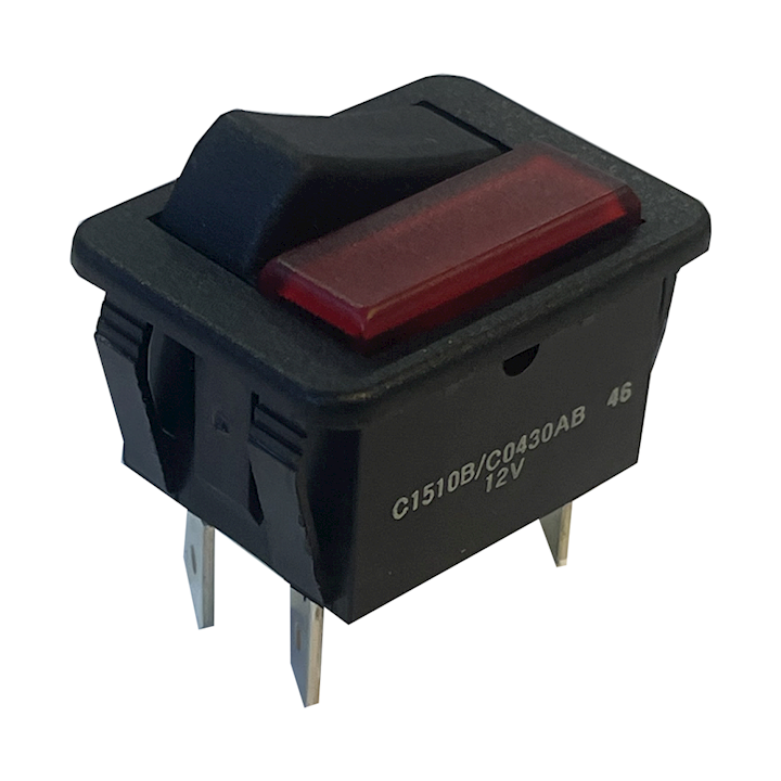 Rocker Switch With Red Indicator 16Amp 12V (SRL.1)